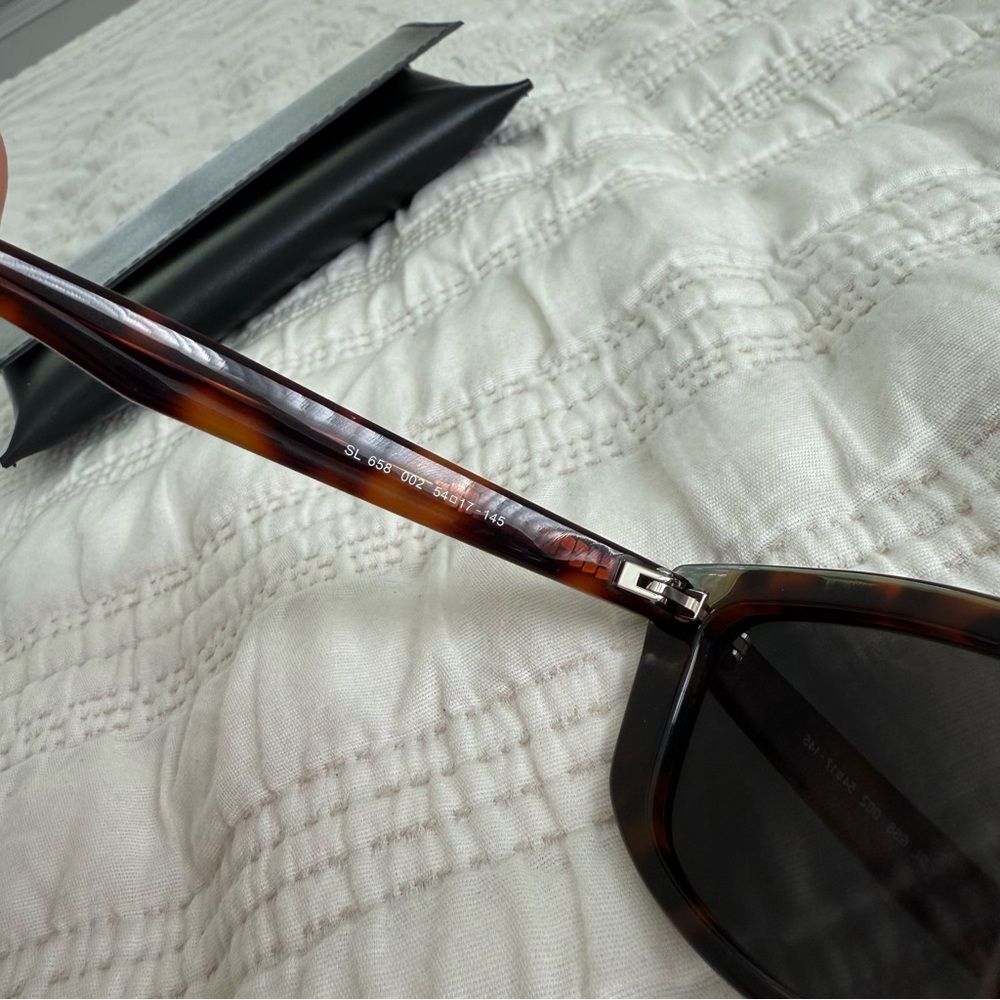 Saint Laurent 658 CAT EYE ACETATE SUNGLASSES‎ MEDIUN HAVANA/BLACK - Picture 10 of 14